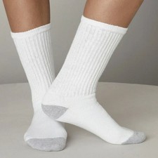 White Crew Socks Cotton Athletic Sports Casual Ribbed Cushion Unisex 1 Pair Erkek Çorabı price