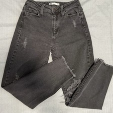 SO Charcoal Wash Gray Distressed Jeans High Rise 5-Pocket Cotton Blend Bayan Jeans / Kot Pantolon price