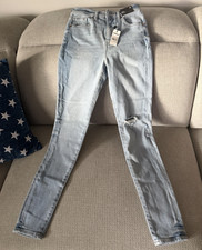 Express Womens Super High Rise Skinny Jeans Light Wash Distressed 2R 5-Pocket Bayan Jeans / Kot Pantolon price