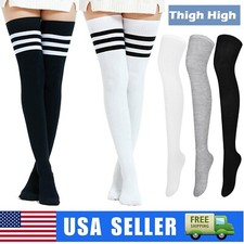 Extra Long Cotton Stripe Thigh High Socks Over the Knee High Plus Size Stockings Diz Altı Çorap / Pantolon Çorabı price