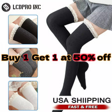 New Girls Ladies Women Thigh High Over the Knee Socks Long Stockings Warm New Diz Altı Çorap / Pantolon Çorabı price