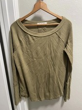 We The Free Green Tunic Waffle Knit Top Shirt Small Tesettür Tunik price