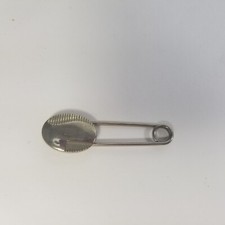 Vintage Silver Tone Tie Clip Bar Oval Textured Simple Understated Kravat İğnesi price