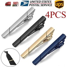 4PCS Mens Stainless Steel Tie Clip Necktie Bar Clasp Clamp Pin Gold Black Silver Kravat İğnesi price