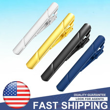 4PCS Mens Tie Clip Stainless Steel Necktie Bar Clasp Clamp Pin Blue Gold Black Kravat İğnesi price