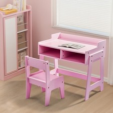 Kids Study Desk and Chair Set with Storage, Pink MDF, 60.5*41.5*50cm Çocuk Çalışma Masası price
