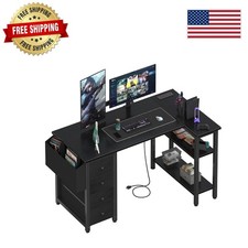 47 Inch L-Shaped Gaming Desk with Built-in Power Strip for Ultimate Organization Çocuk Çalışma Masası price