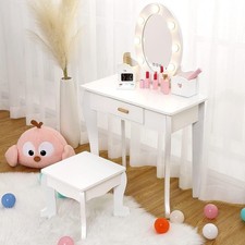 Princess Desk Vanity Table Set with Mirror Touch Lights Stool Kids Dressing Çocuk Çalışma Masası price