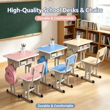 Kids Desk and Chair Set for Age 3-18 School Study Height Adjustable Children Çocuk Çalışma Masası price