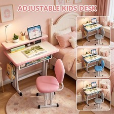 Student Desk Kids Desk and Chair Set for Age 3-18 Study Height Adjustable w Lamp Çocuk Çalışma Masası price