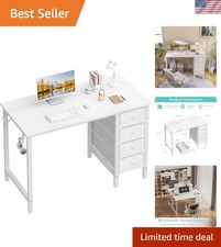 Small White Desk with Drawers for Bedroom, 40 Inch Kids Girls Study Desks, Re... Çocuk Çalışma Masası price