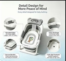 Foldable Baby Bathtub W/ Digital Thermometer Non Slip Newborn Infant Bath Tub Bebek Yıkama Kabı-Maşrapa price