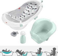Fisher-Price Baby to Toddler Bath 4-in-1 Slingn Seat Tub 2 Toys Climbing Leaves Bebek Yıkama Kabı-Maşrapa price