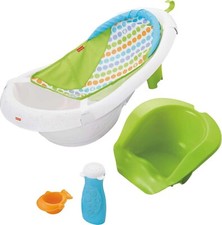 Fisher-Price Baby to Toddler Bath 4-in-1 Slingn Seat Tub 2 Toys Green Bebek Yıkama Kabı-Maşrapa price