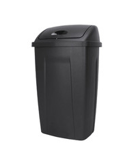 Kitchen Trash Can, 13 Gallon Plastic Garbage Bin with Swing Top Lid, Black Trash Bins price