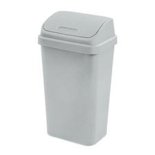 Kitchen Trash Can, 13 Gallon Plastic Garbage Bin with Swing Top Lid, Light Gray Trash Bins price