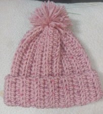 NEW handmade crocheted newborn baby beanie - pink Bebek Beresi price
