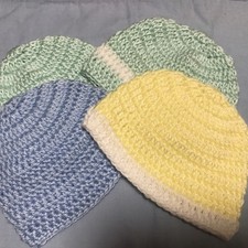 Handmade Crochet Baby Newborn 0- 3 month Beanie Hats Set 4 Bebek Beresi price