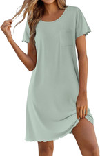 Ekouaer Bamboo Viscose Sleep Shirts for Women Soft Nightgowns Short Sleeve Kadın Pijama price
