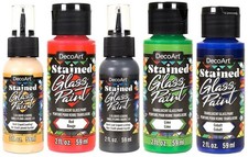 DecoArt Stained Glass Paint 2oz ~ PICK YOUR COLOR Cam Boyası price