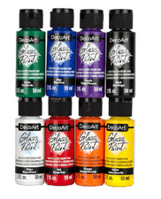 DecoArt Glass Paint Opaque Glass & Glazed Ceramic Paint 2oz  ~ PICK YOUR COLOR Cam Boyası price
