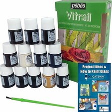 Permanent Glass Paint Stain Kit, Solvent Based 12 Pack, 20ml Professional Finish Cam Boyası price