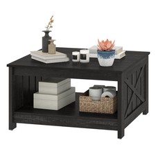 Coffee Table with Storage Shelf for Living Room,Farmhouse Center Table,Black Oak Orta Sehpa price