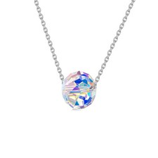 Sterling Silver Aurora Borealis Disco Ball Necklace Made with Swarovski Elements Swarovski Kolye price
