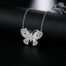 18K White Gold Plated Adjustable Crystal Butterfly Necklace Made With Swarovski Swarovski Kolye price