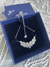 Genuine Swarovski Baron Necklace White Crystal Rhodium Plated BNIB Never Worn Swarovski Kolye price