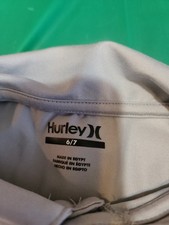 Hurley Boys Gray Solid Short Sleeve Collared Polo Shirt Logo Button Size 6/7 Erkek Çocuk Gömlek price