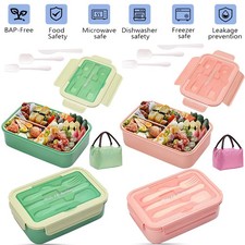 Bento Lunch Box for Kids Adults 3 Compartment Leak-Proof Lunch Box w/ Lunch Bag Beslenme Çantası price