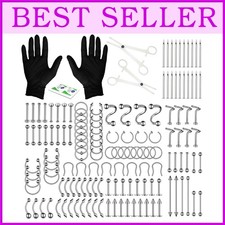 Professional 156 Piece Body Piercing Set - USA Designed** Altın & Gümüş Piercing price