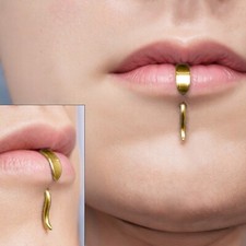 1Pc 16G 925 Sterling Silver Labret Lip Stud Hanger Shape Monroe Piercing Jewelry Altın & Gümüş Piercing price