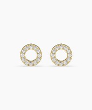 Round Lab Grown Diamond 18K Gold Pave Diamond Open Circle Eternity Stud Earrings Altın & Gümüş Piercing price