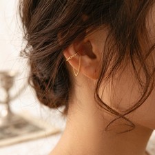 Dangling Chain Ear Cuff No Piercing, Minimalist Clip Earcuff Gold Silver Altın & Gümüş Piercing price