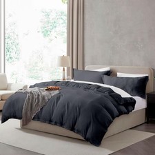 Duvet Cover Set - Soft Prewashed Dark Grey Full 08 - Dark Grey (No Comforter) Bebek Nevresim Takımı price
