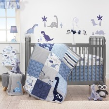 Bedtime Originals Roar 3-Piece Crib Bedding Set - Blue, Gray, White, Animals Bebek Nevresim Takımı price