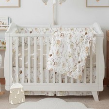 4 Pieces Crib Bedding Set for Girls and Boys, Soft Baby Bedding Set Including... Bebek Nevresim Takımı price