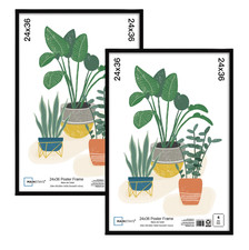 (Set of 2) Mainstays 24x36 Black Flat Profile Wall Photo Frame Resim & Fotoğraf Çerçevesi price