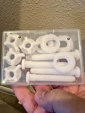 4 Sets Toilet Seat Bolt Kit Plastic Screws Nuts Washers Lid Fix Replacement Klozet Kapağı price