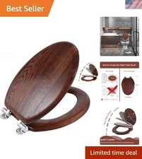 Elongated Wood Toilet Seat with Quiet Close Quick-Release Hinges Dark Walnut Klozet Kapağı price