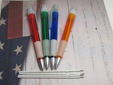 SET OF 4 JUMBO BALLPOINT PEN-7 INCH LONG-NEVER LOSE PEN+4 SPARE REFILLS Kalem Seti price