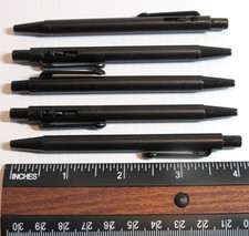Set of 5 Black Mini Click Top Ballpoint Pens-Great for pocket, purse, journal Kalem Seti price