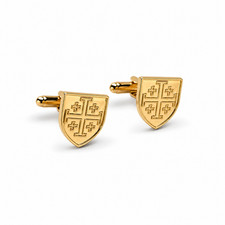 Gold Jerusalem Cross Cufflinks Christian Shield Mens Cuff Links Gift Kol Düğmesi price
