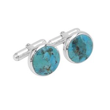 925 Sterling Silver Blue Turquoise Cufflinks Handmade Men's Jewelry Gift Kol Düğmesi price