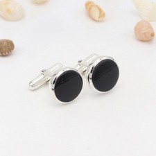 Black Onyx 925 Sterling Silver Cufflinks Men's Wedding Groom Accessories Kol Düğmesi price