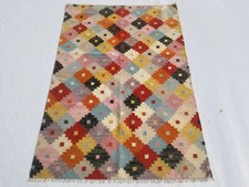 Vintage Handmade Traditional Geometric Multicolor Kilim Rug Carpet 5.5x3.8ft Kilim price