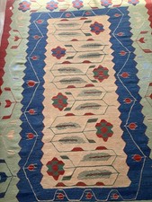 Anatolian Pattern Antique Vintage Turkish Large Kilim Rug Carpet 167cm X 236cm Kilim price