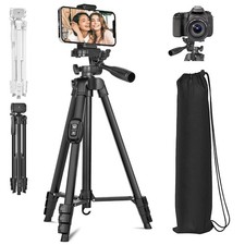 60 Inch/152cm Camera Tripod with Travel Bag, Mobile Phone Tripod with Remote Con Tripodlar price